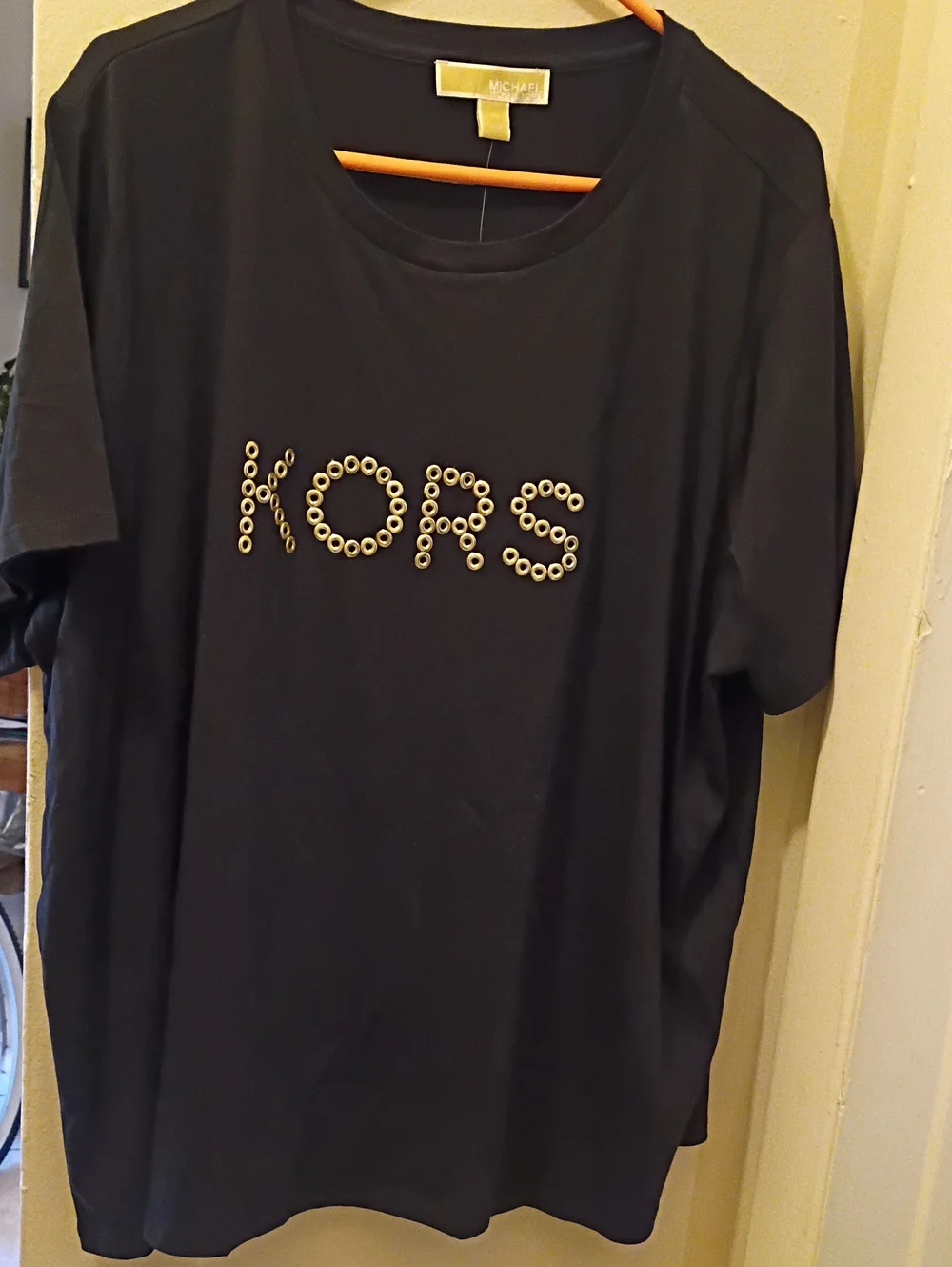Michael Kors Black Crewneck Logo Tee